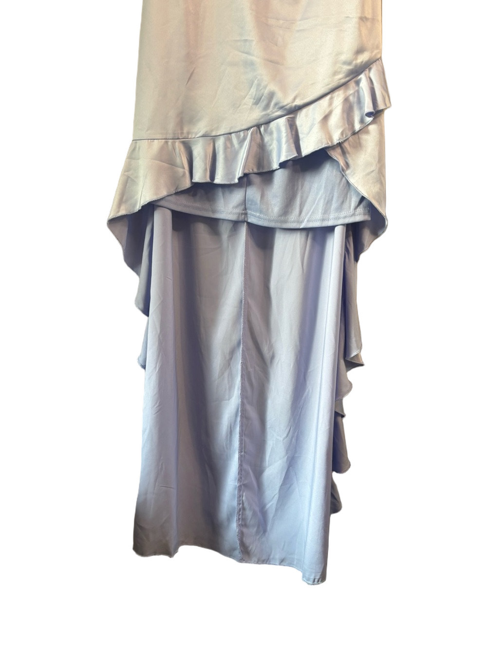 Light Blue Spaghetti Strap High-Low Ruffle Dress by - Picture 5 of 11